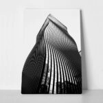 Πίνακας σε Καμβά BLACK AND WHITE ARCHITECTURAL CURVY TOWER