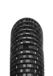 Πίνακας σε Καμβά BLACK AND WHITE ARCHITECTURAL CYLINDRICAL STRUCTURE