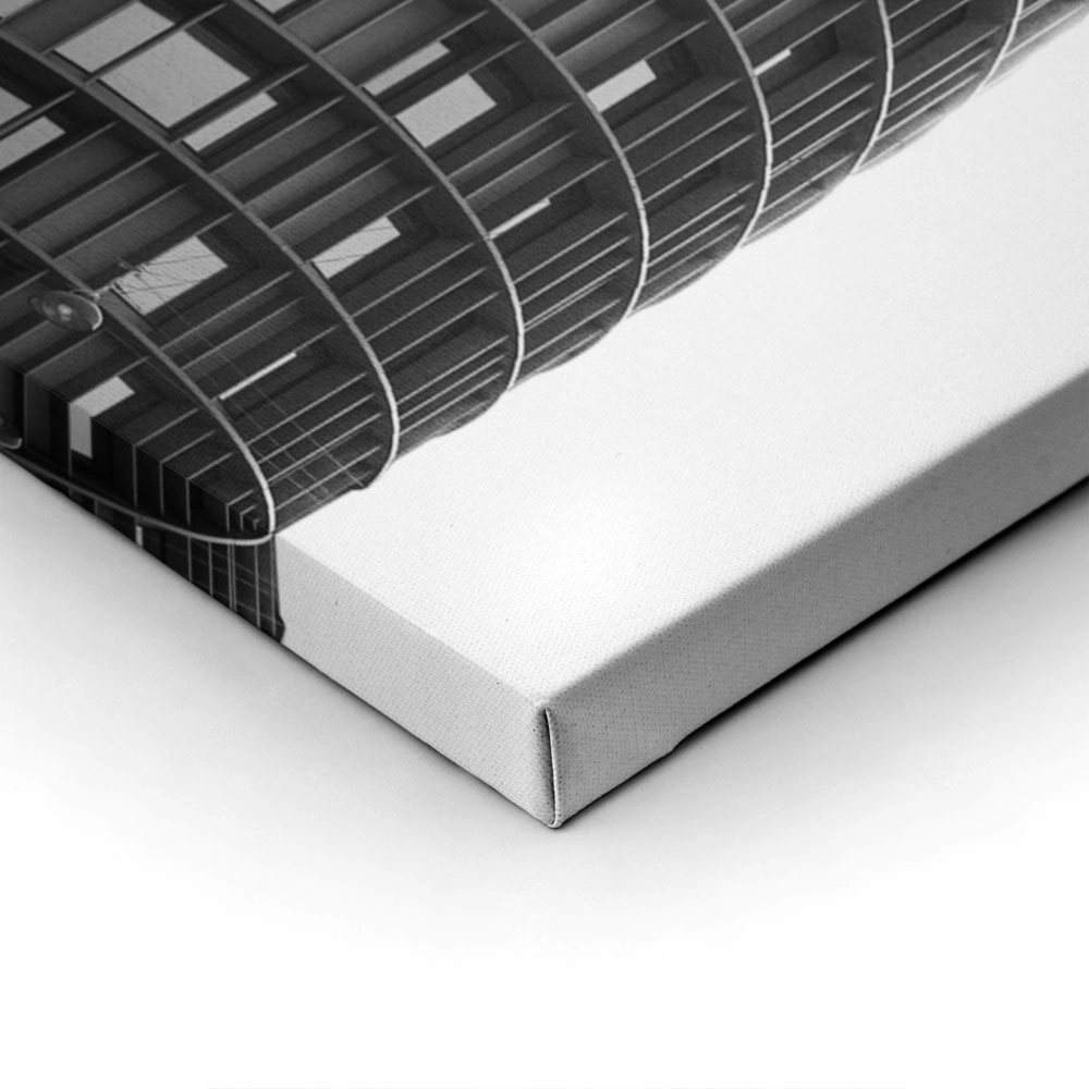 Πίνακας σε Καμβά BLACK AND WHITE ARCHITECTURAL CYLINDRICAL STRUCTURE