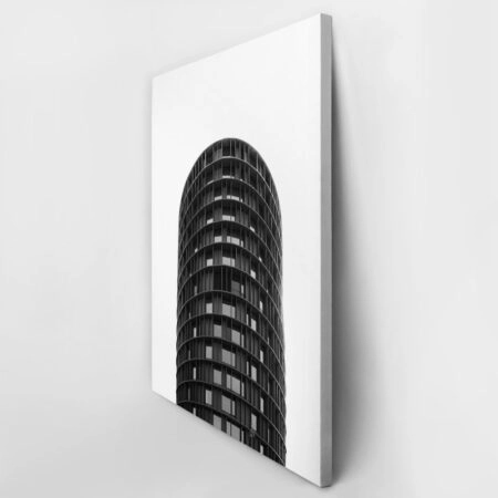 Πίνακας σε Καμβά BLACK AND WHITE ARCHITECTURAL CYLINDRICAL STRUCTURE - Πολεις και Αρχιτεκτονικη Sticky 2