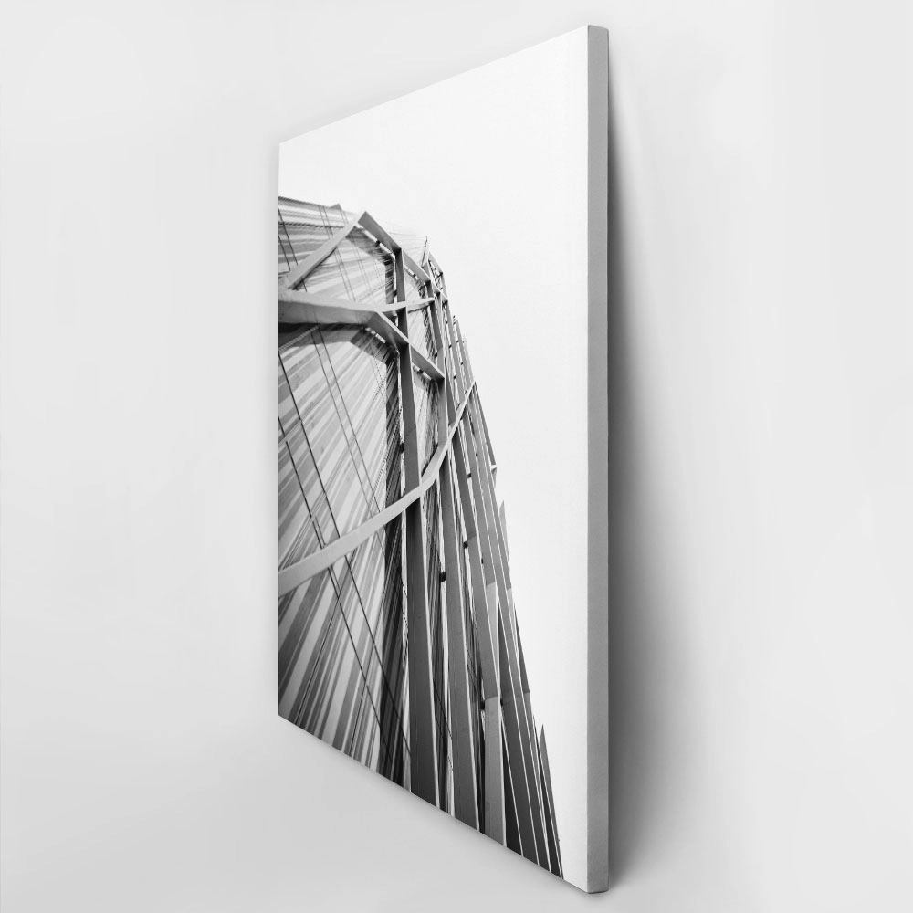 Πίνακας σε Καμβά BLACK AND WHITE ARCHITECTURAL DIAGONAL FRAMEWORK