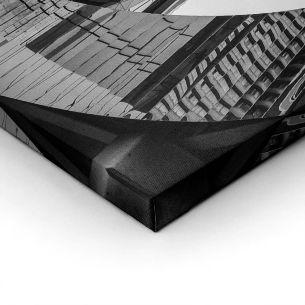 Πίνακας σε Καμβά BLACK AND WHITE ARCHITECTURAL DIAGONAL GRID FACADE