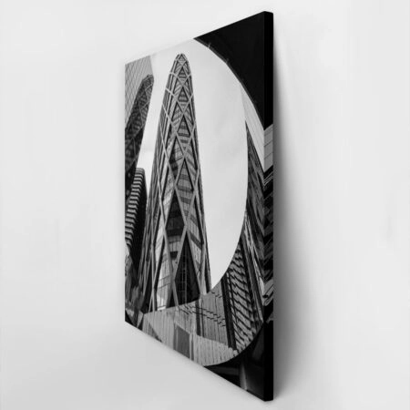 Πίνακας σε Καμβά BLACK AND WHITE ARCHITECTURAL DIAGONAL GRID FACADE - Πολεις και Αρχιτεκτονικη Sticky 2