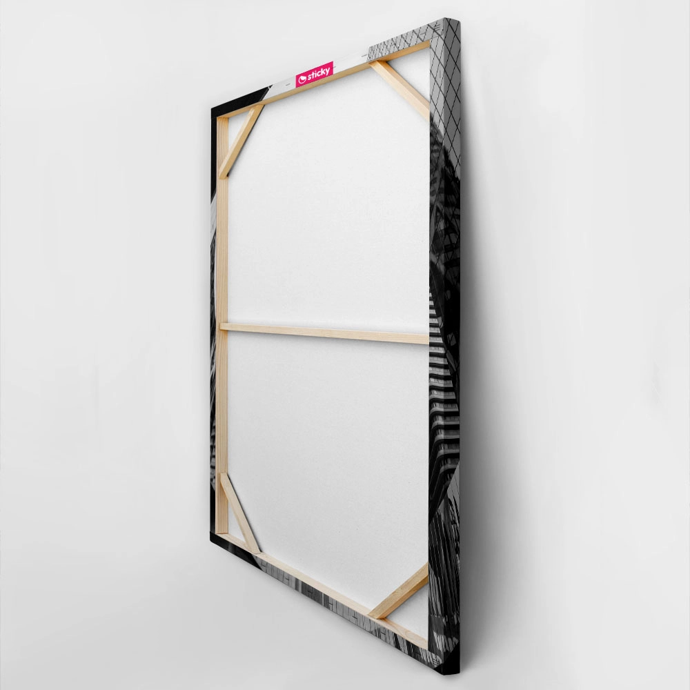 Πίνακας σε Καμβά BLACK AND WHITE ARCHITECTURAL DIAGONAL GRID FACADE