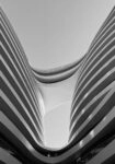Πίνακας σε Καμβά BLACK AND WHITE ARCHITECTURAL FLOWING CURVES