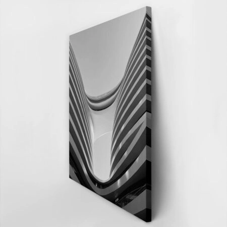 Πίνακας σε Καμβά BLACK AND WHITE ARCHITECTURAL FLOWING CURVES - Πολεις και Αρχιτεκτονικη Sticky 2