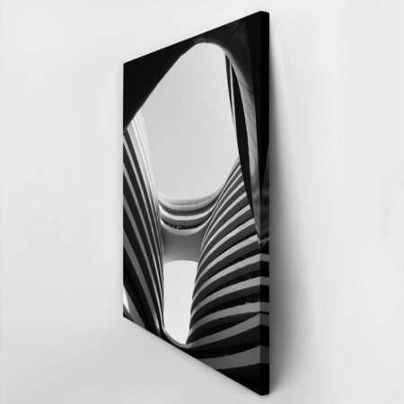 Πίνακας σε Καμβά BLACK AND WHITE ARCHITECTURAL FLOWING FORMS - Πολεις και Αρχιτεκτονικη Sticky 2