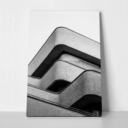 Πίνακας σε Καμβά BLACK AND WHITE ARCHITECTURAL FLOWING LINES - Πολεις και Αρχιτεκτονικη