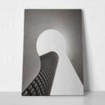 Πίνακας σε Καμβά BLACK AND WHITE ARCHITECTURAL FUTURISTIC SKYSCRAPER 2