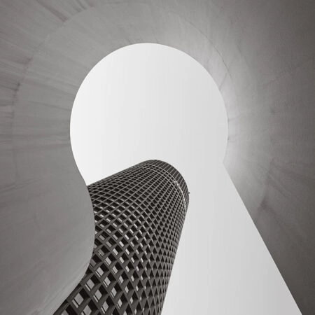 Πίνακας σε Καμβά BLACK AND WHITE ARCHITECTURAL FUTURISTIC SKYSCRAPER 2 - Πολεις και Αρχιτεκτονικη Sticky 5