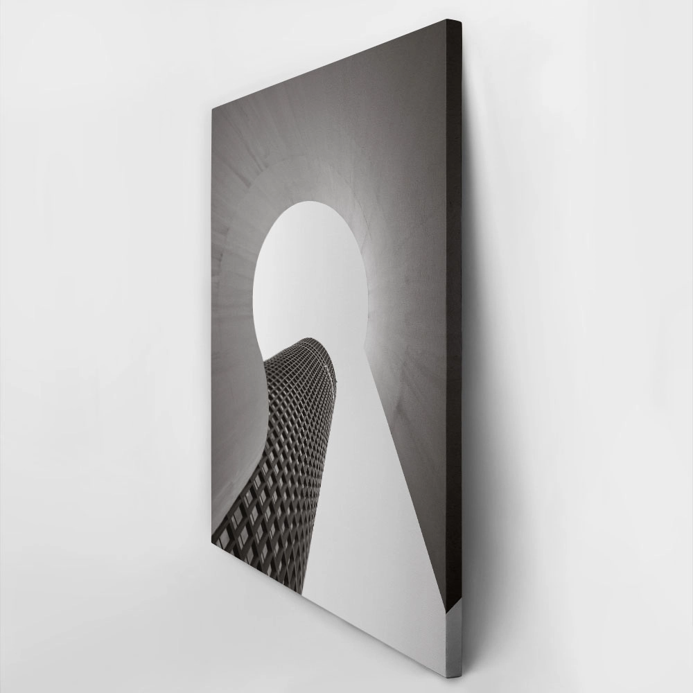 Πίνακας σε Καμβά BLACK AND WHITE ARCHITECTURAL FUTURISTIC SKYSCRAPER 2