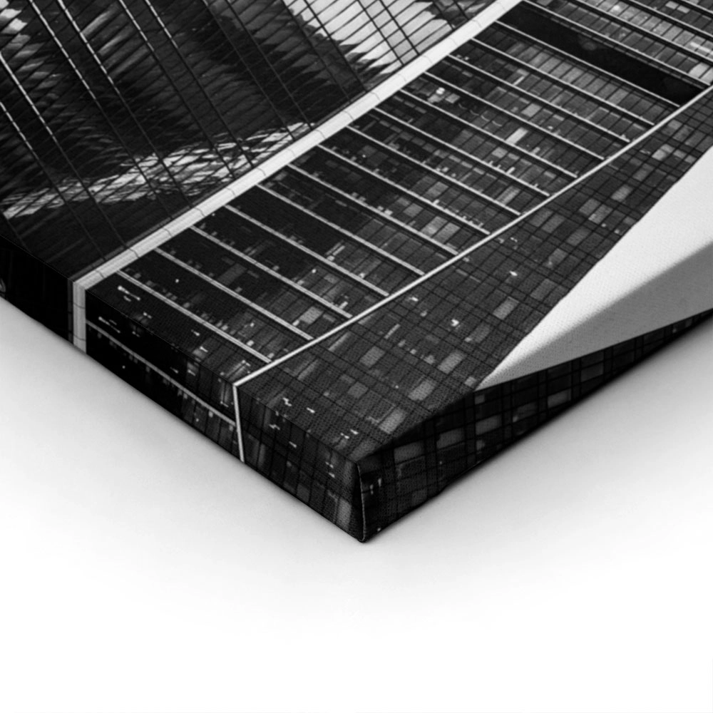 Πίνακας σε Καμβά BLACK AND WHITE ARCHITECTURAL FUTURISTIC SKYSCRAPER
