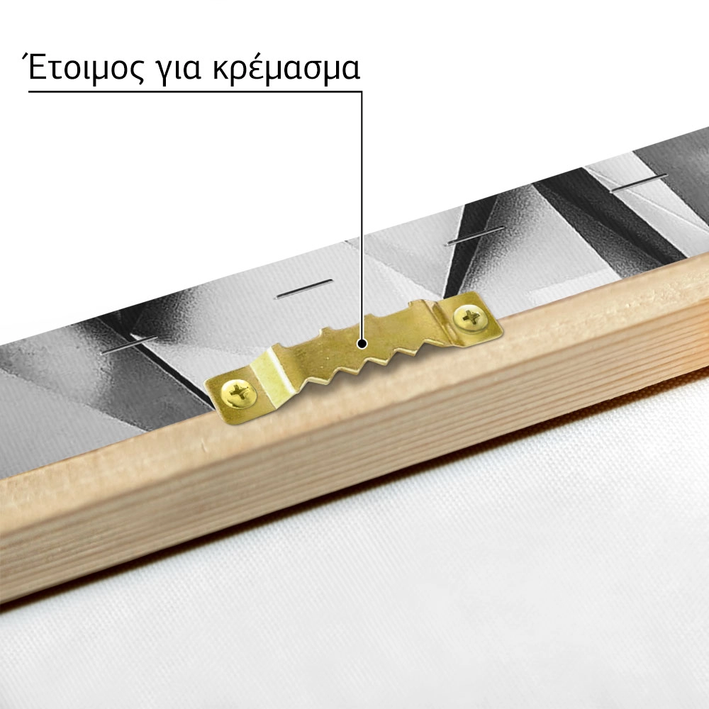 Πίνακας σε Καμβά BLACK AND WHITE ARCHITECTURAL GEOMETRIC ANGULAR PATTERN