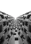 Πίνακας σε Καμβά BLACK AND WHITE ARCHITECTURAL GEOMETRIC APARTMENTS 2