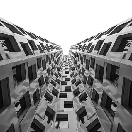 Πίνακας σε Καμβά BLACK AND WHITE ARCHITECTURAL GEOMETRIC APARTMENTS 2 - Πολεις και Αρχιτεκτονικη Sticky 5