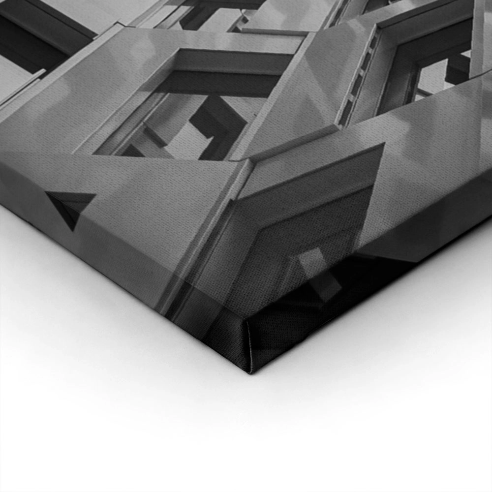 Πίνακας σε Καμβά BLACK AND WHITE ARCHITECTURAL GEOMETRIC APARTMENTS 2