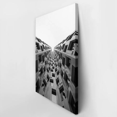 Πίνακας σε Καμβά BLACK AND WHITE ARCHITECTURAL GEOMETRIC APARTMENTS 2 - Πολεις και Αρχιτεκτονικη Sticky 2
