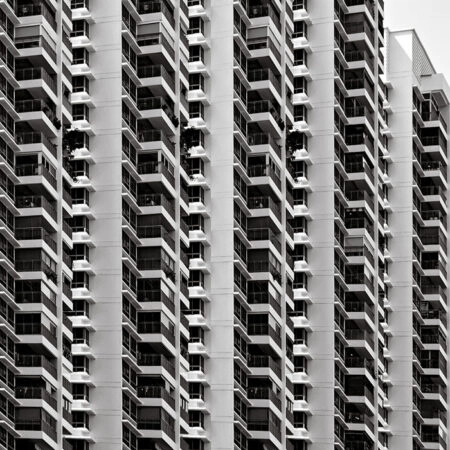 Πίνακας σε Καμβά BLACK AND WHITE ARCHITECTURAL GEOMETRIC APARTMENTS 3 - Πολεις και Αρχιτεκτονικη Sticky 5