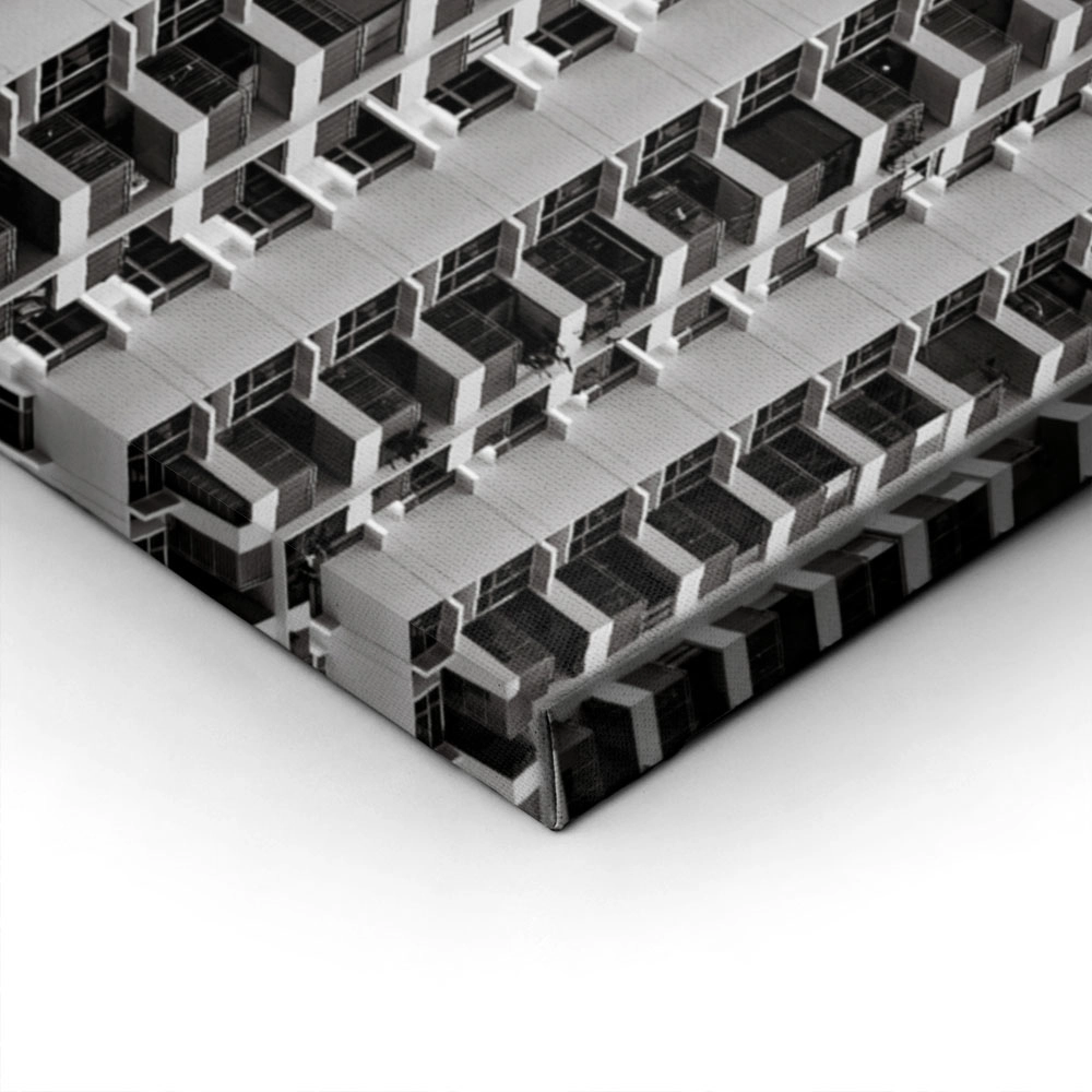 Πίνακας σε Καμβά BLACK AND WHITE ARCHITECTURAL GEOMETRIC APARTMENTS 3