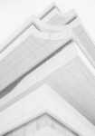 Πίνακας σε Καμβά BLACK AND WHITE ARCHITECTURAL GEOMETRIC APARTMENTS LOW ANGLE BALCONIES