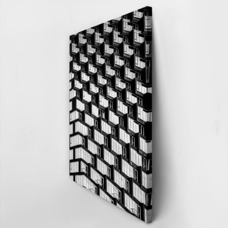 Πίνακας σε Καμβά BLACK AND WHITE ARCHITECTURAL GEOMETRIC APARTMENTS - Πολεις και Αρχιτεκτονικη Sticky 2