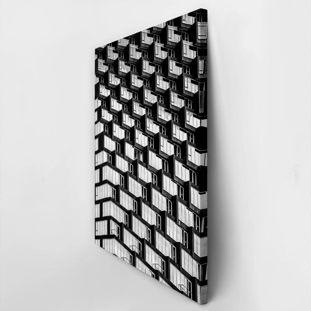 Πίνακας σε Καμβά BLACK AND WHITE ARCHITECTURAL GEOMETRIC APARTMENTS