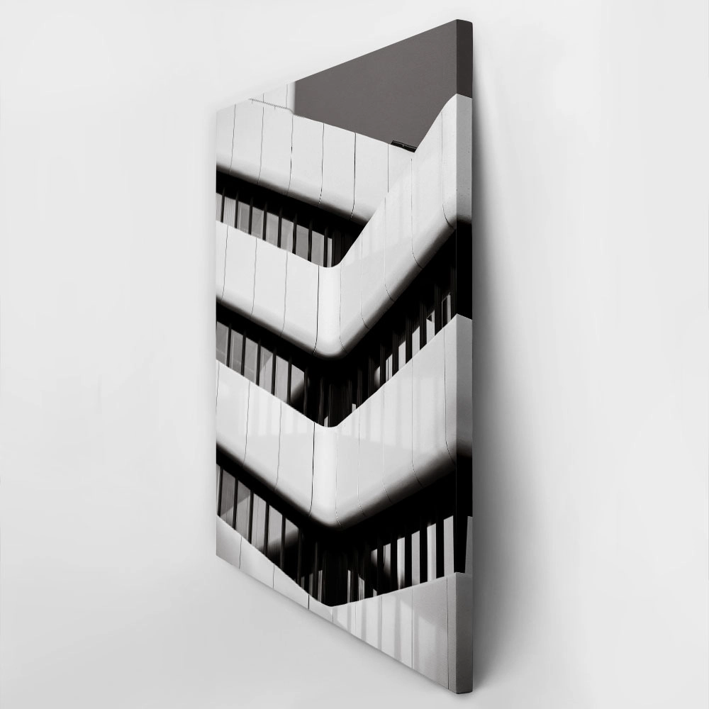 Πίνακας σε Καμβά BLACK AND WHITE ARCHITECTURAL GEOMETRIC BALCONIES
