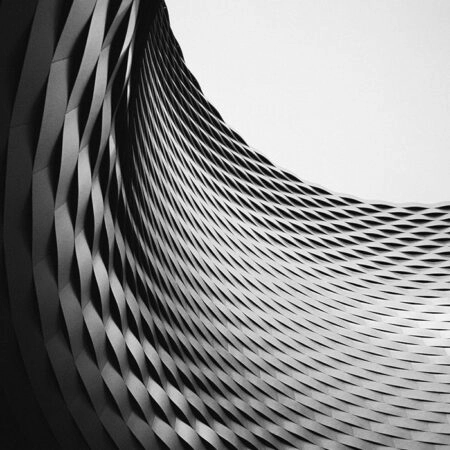Πίνακας σε Καμβά BLACK AND WHITE ARCHITECTURAL GEOMETRIC CIRCULAR STRUCTURE - Πολεις και Αρχιτεκτονικη Sticky 5