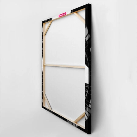 Πίνακας σε Καμβά BLACK AND WHITE ARCHITECTURAL GEOMETRIC CURVED FACADE - Πολεις και Αρχιτεκτονικη Sticky 3