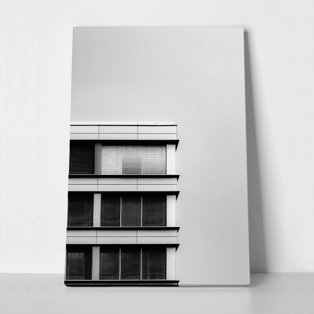Πίνακας σε Καμβά BLACK AND WHITE ARCHITECTURAL GEOMETRIC DETAILS