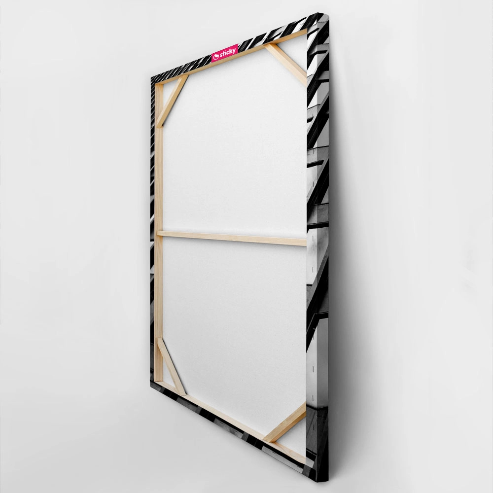 Πίνακας σε Καμβά BLACK AND WHITE ARCHITECTURAL GEOMETRIC GLASS REFLECTION