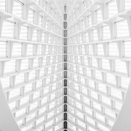 Πίνακας σε Καμβά BLACK AND WHITE ARCHITECTURAL GEOMETRIC INTERIOR CEILING - Πολεις και Αρχιτεκτονικη Sticky 5