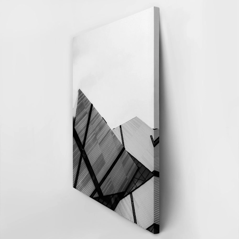 Πίνακας σε Καμβά BLACK AND WHITE ARCHITECTURAL GEOMETRIC MUSEUM