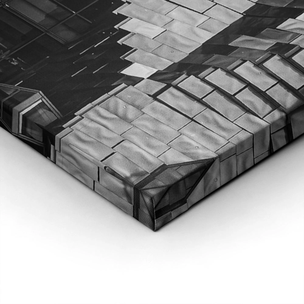 Πίνακας σε Καμβά BLACK AND WHITE ARCHITECTURAL GEOMETRIC ROOF