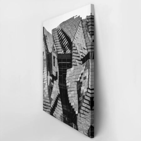 Πίνακας σε Καμβά BLACK AND WHITE ARCHITECTURAL GEOMETRIC ROOF - Πολεις και Αρχιτεκτονικη Sticky 2