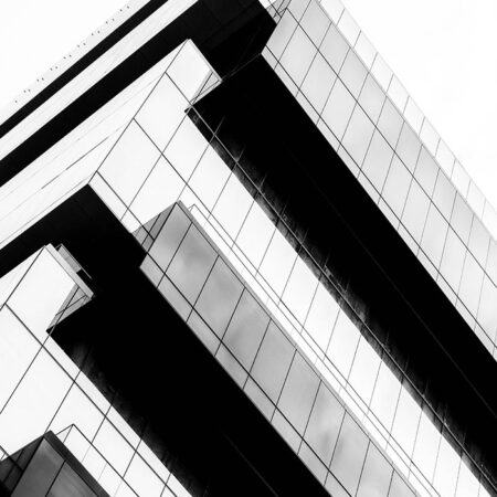 Πίνακας σε Καμβά BLACK AND WHITE ARCHITECTURAL GEOMETRIC SHADOWS BUILDING - Πολεις και Αρχιτεκτονικη Sticky 5