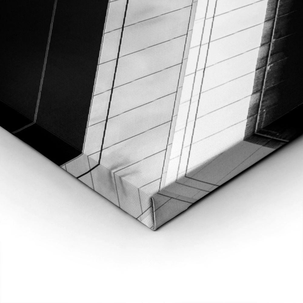 Πίνακας σε Καμβά BLACK AND WHITE ARCHITECTURAL GEOMETRIC SHADOWS BUILDING