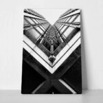 Πίνακας σε Καμβά BLACK AND WHITE ARCHITECTURAL GEOMETRIC SKYSCRAPER