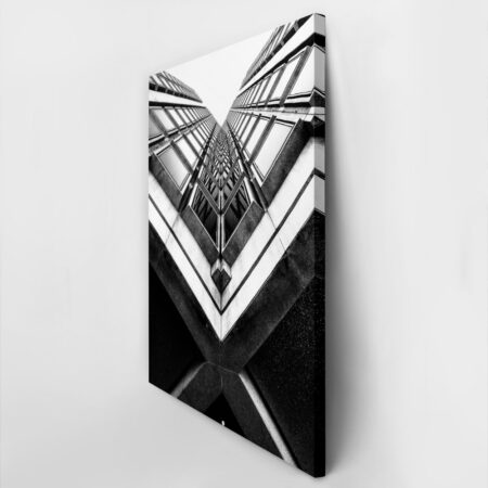Πίνακας σε Καμβά BLACK AND WHITE ARCHITECTURAL GEOMETRIC SKYSCRAPER - Πολεις και Αρχιτεκτονικη Sticky 2