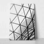 Πίνακας σε Καμβά BLACK AND WHITE ARCHITECTURAL GEOMETRIC STEEL AND GLASS CEILING