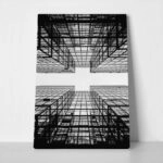 Πίνακας σε Καμβά BLACK AND WHITE ARCHITECTURAL GEOMETRIC STRUCTURE