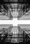 Πίνακας σε Καμβά BLACK AND WHITE ARCHITECTURAL GEOMETRIC STRUCTURE