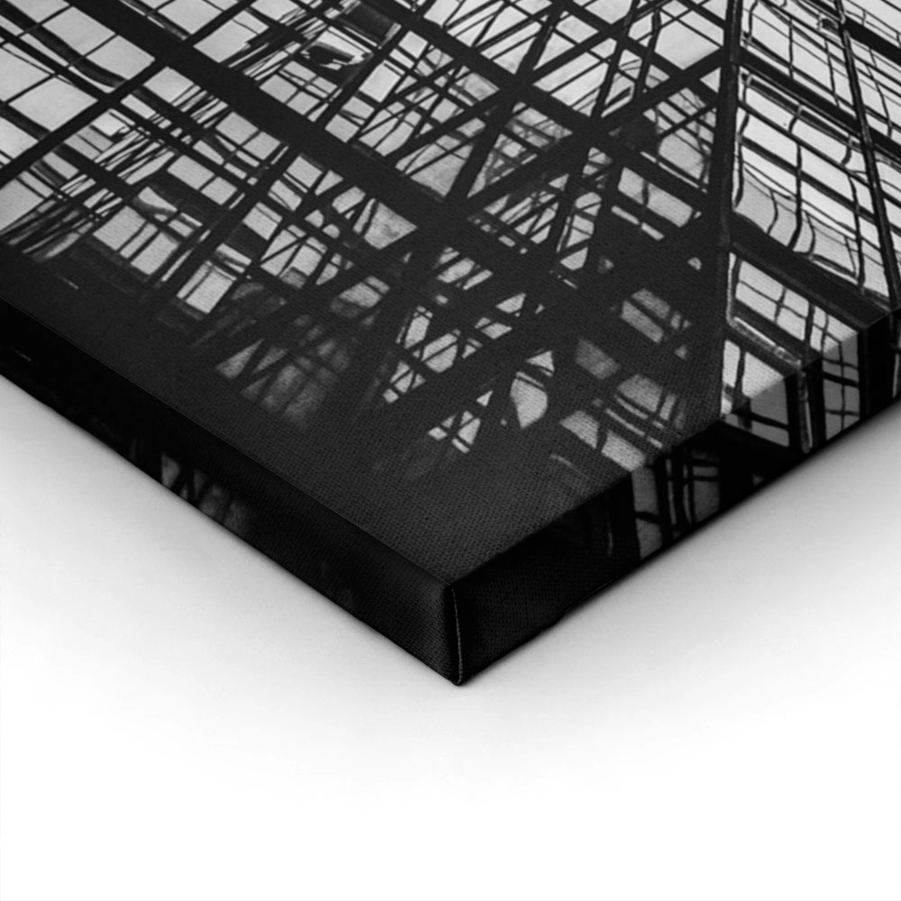 Πίνακας σε Καμβά BLACK AND WHITE ARCHITECTURAL GEOMETRIC STRUCTURE
