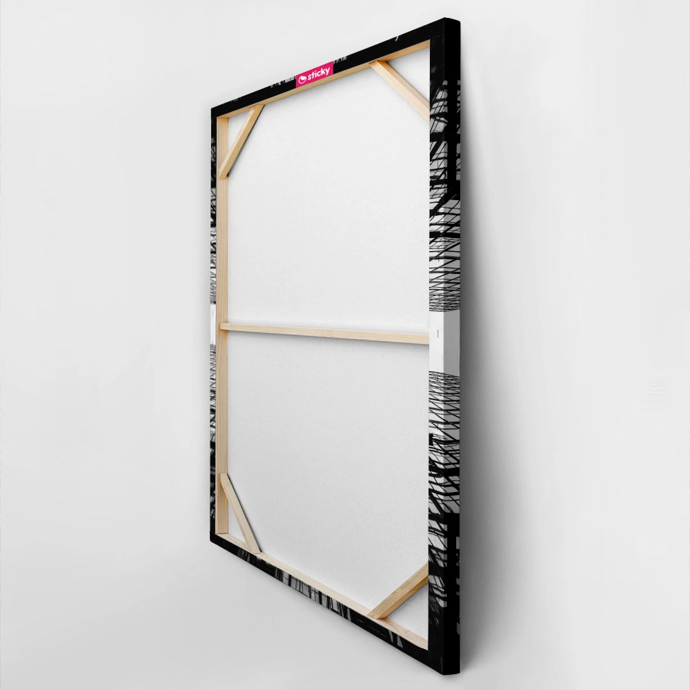 Πίνακας σε Καμβά BLACK AND WHITE ARCHITECTURAL GEOMETRIC STRUCTURE