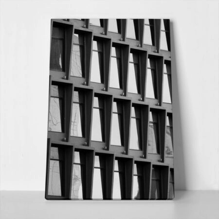 Πίνακας σε Καμβά BLACK AND WHITE ARCHITECTURAL GEOMETRIC SUNSHADES - Πολεις και Αρχιτεκτονικη