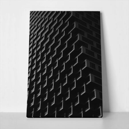 Πίνακας σε Καμβά BLACK AND WHITE ARCHITECTURAL GLASS BUILDING - Πολεις και Αρχιτεκτονικη
