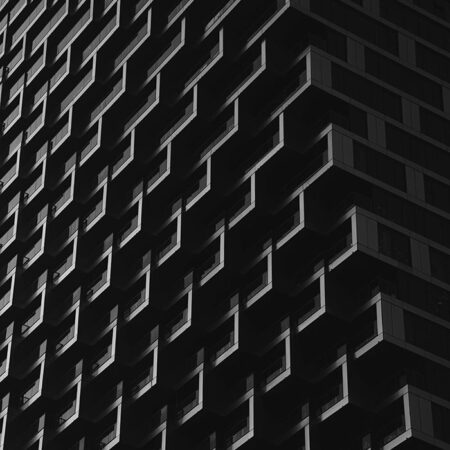 Πίνακας σε Καμβά BLACK AND WHITE ARCHITECTURAL GLASS BUILDING - Πολεις και Αρχιτεκτονικη Sticky 5
