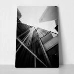 Πίνακας σε Καμβά BLACK AND WHITE ARCHITECTURAL GLASS SKYSCRAPERS