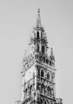 Πίνακας σε Καμβά BLACK AND WHITE ARCHITECTURAL GOTHIC TOWER