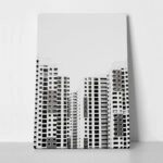 Πίνακας σε Καμβά BLACK AND WHITE ARCHITECTURAL GRID PATTERN BUILDINGS